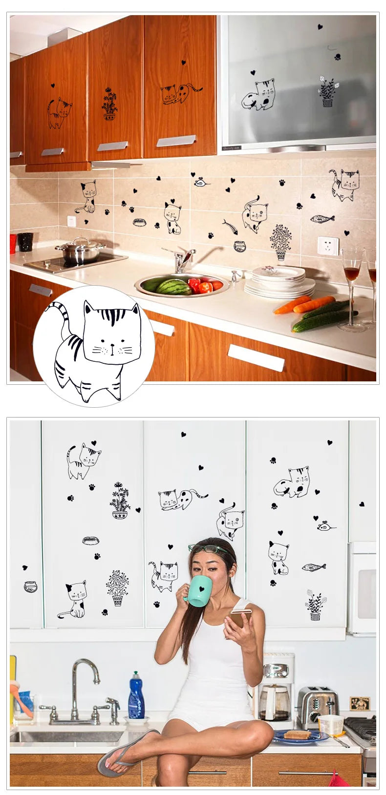 Cartoon Cat Wall Stickers