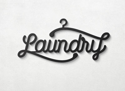 Laundry Hanger Metal Sign