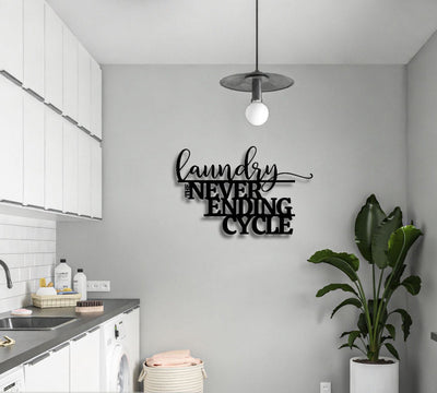 Laundry Never Ending Cycle Metal Sign