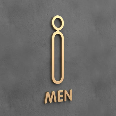 Matte Black Gold Toilet Sign