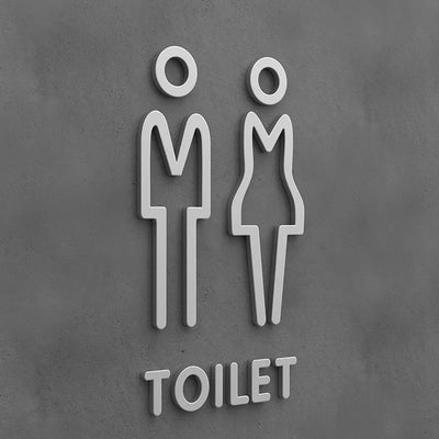 Matte Black Gold Toilet Sign