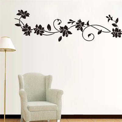 Black Vine Floral Wall Stickers