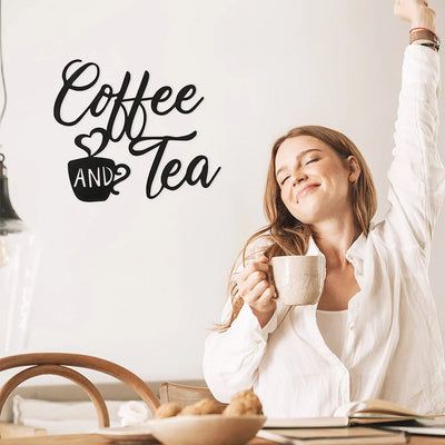 Coffee and Tea Cutout Metal Wall Sign