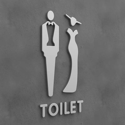 Matte Black Gold Toilet Sign