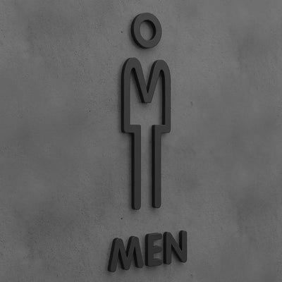 Matte Black Gold Toilet Sign