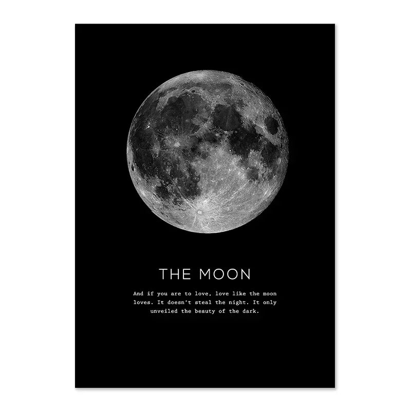 "Wall Art Moon Phase Gold Black Posters"