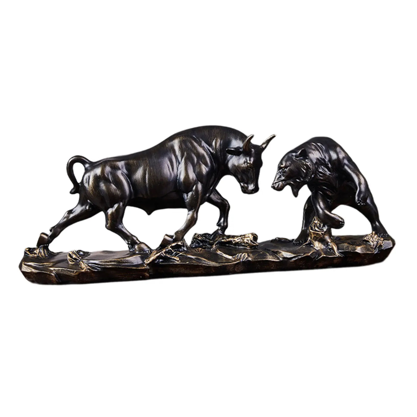 Bear and Bull Resin Statue