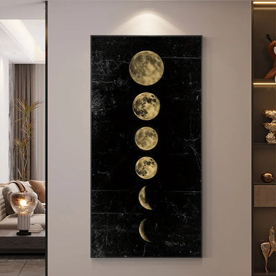 Wall Art Moon Phase Gold Black Posters