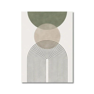 Nordic Sage Green Botanical Geometric Wall Art