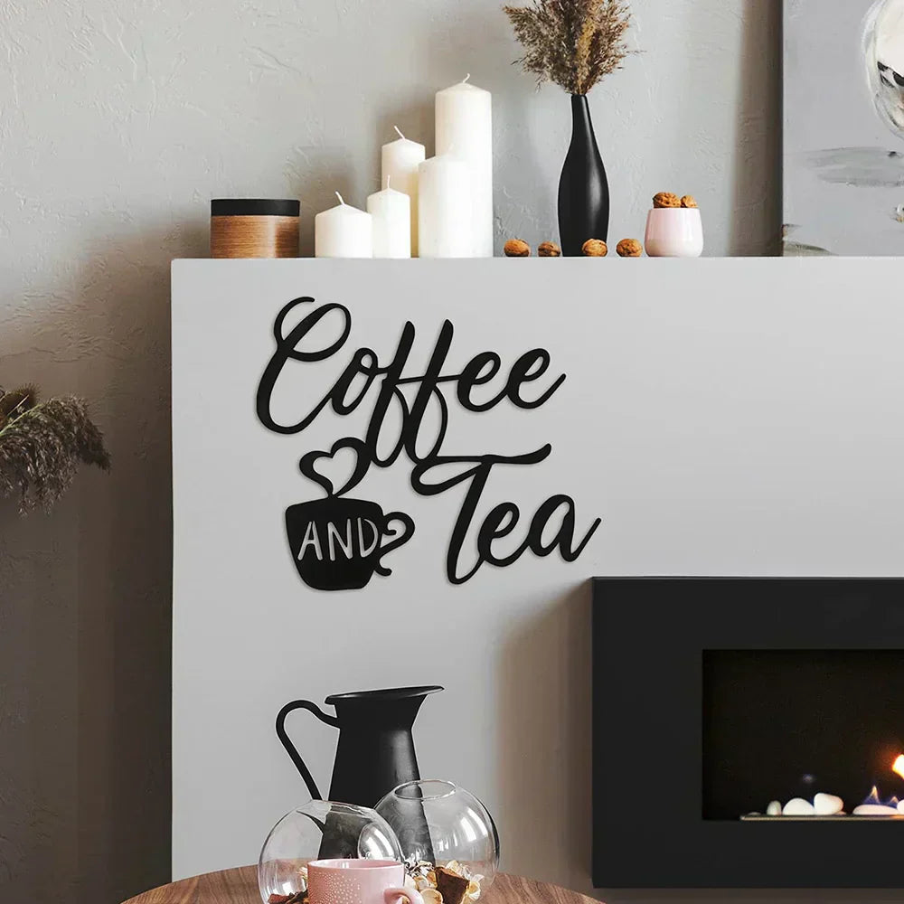 Coffee and Tea Cutout Metal Wall Sign