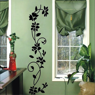 Black Vine Floral Wall Stickers