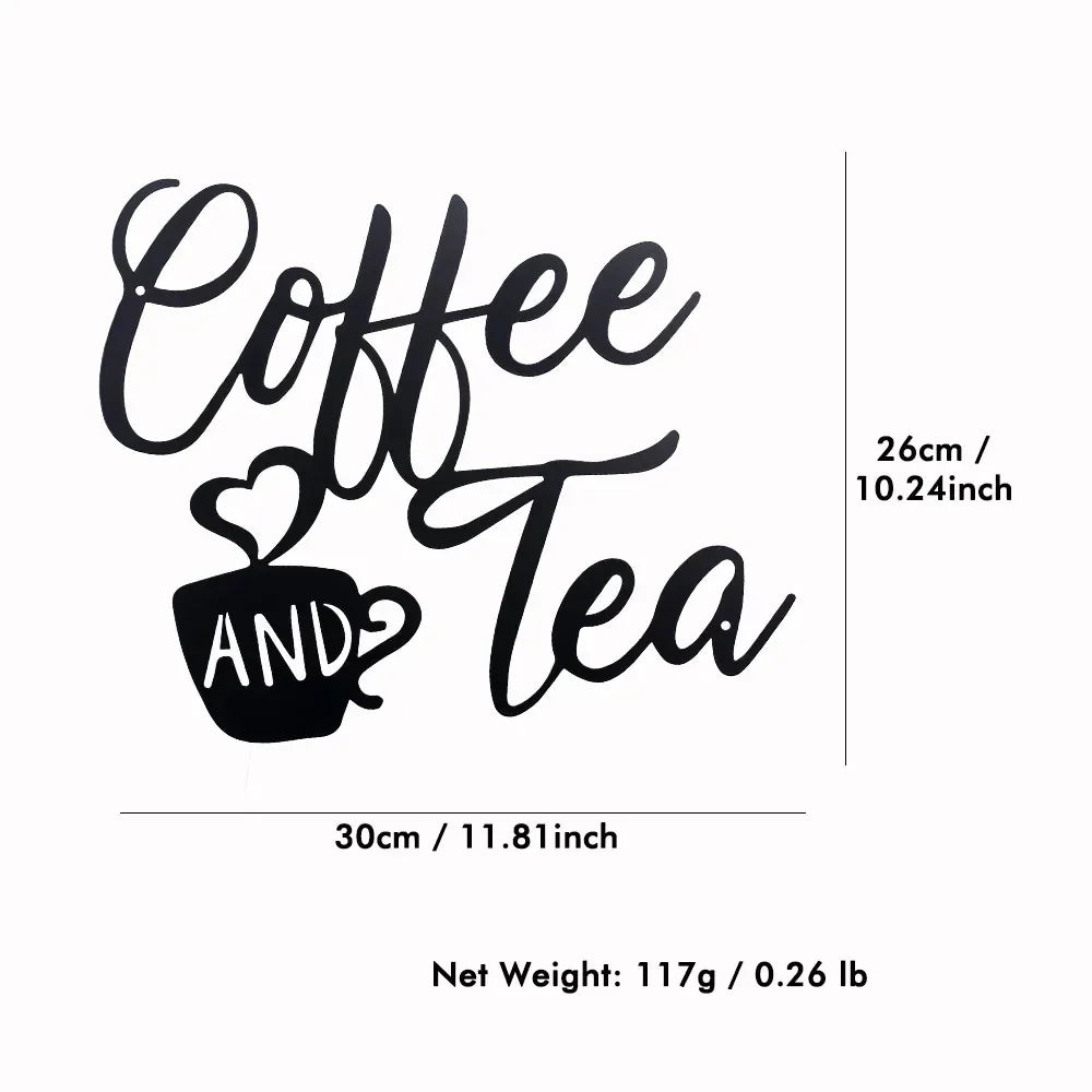 Coffee and Tea Cutout Metal Wall Sign