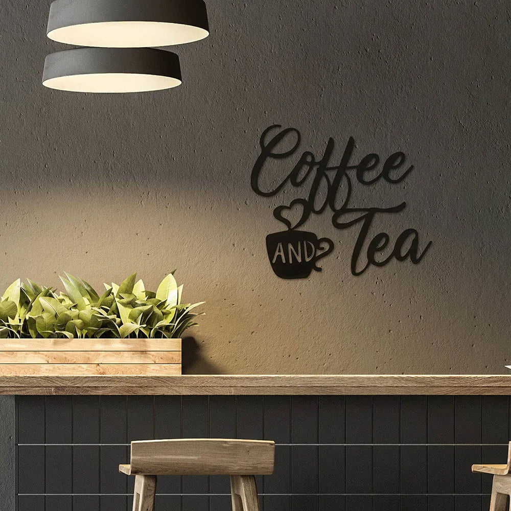 Coffee and Tea Cutout Metal Wall Sign