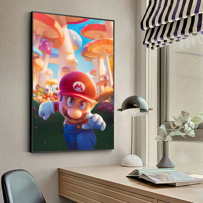 Anime Game Plumber Uncle Mushroom Poster Stickers