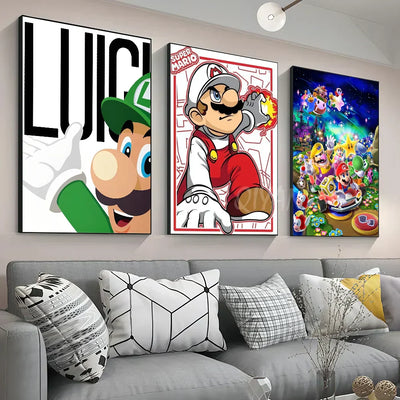 Anime Game Plumber Uncle Mushroom Poster Stickers