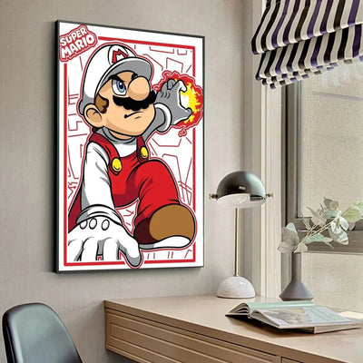 Anime Game Plumber Uncle Mushroom Poster Stickers