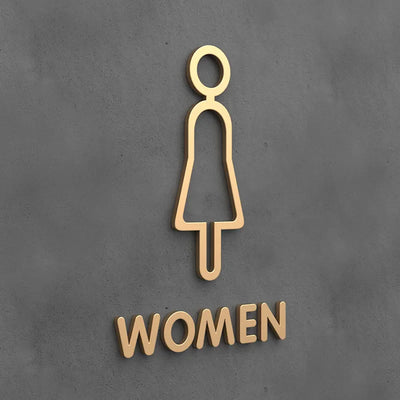 Matte Black Gold Toilet Sign