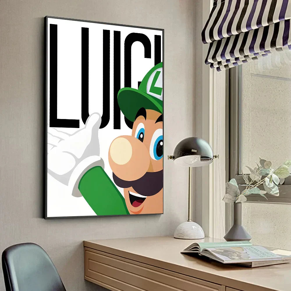 Anime Game Plumber Uncle Mushroom Poster Stickers