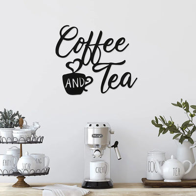 Coffee and Tea Cutout Metal Wall Sign