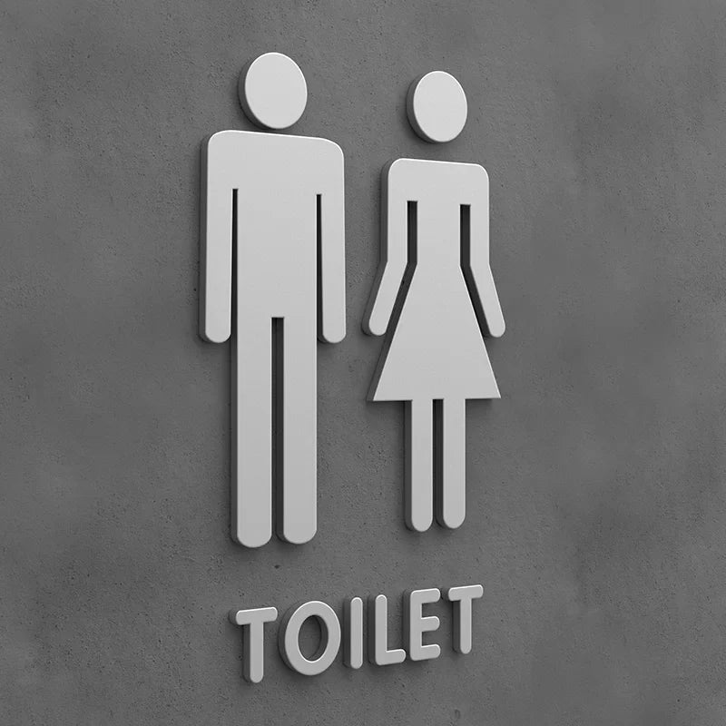 Matte Black Gold Toilet Sign