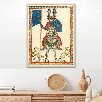 Medieval Lovers on Horse Canvas Art