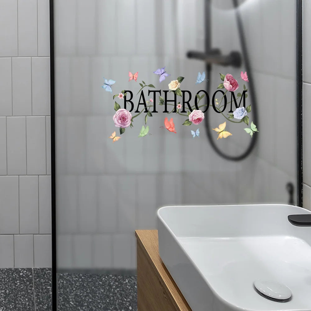 Creative Flower Bathroom Wall Stickers 