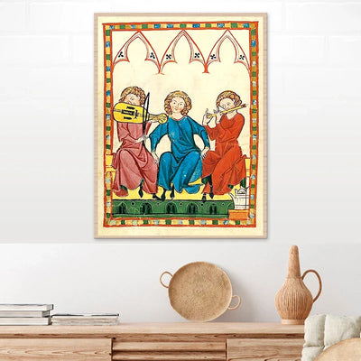 Medieval Lovers on Horse Canvas Art