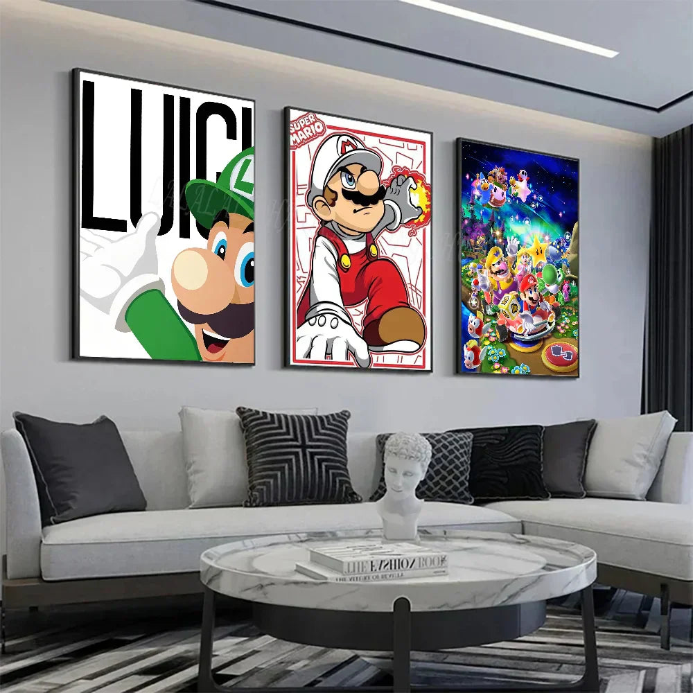 Anime Game Plumber Uncle Mushroom Poster Stickers