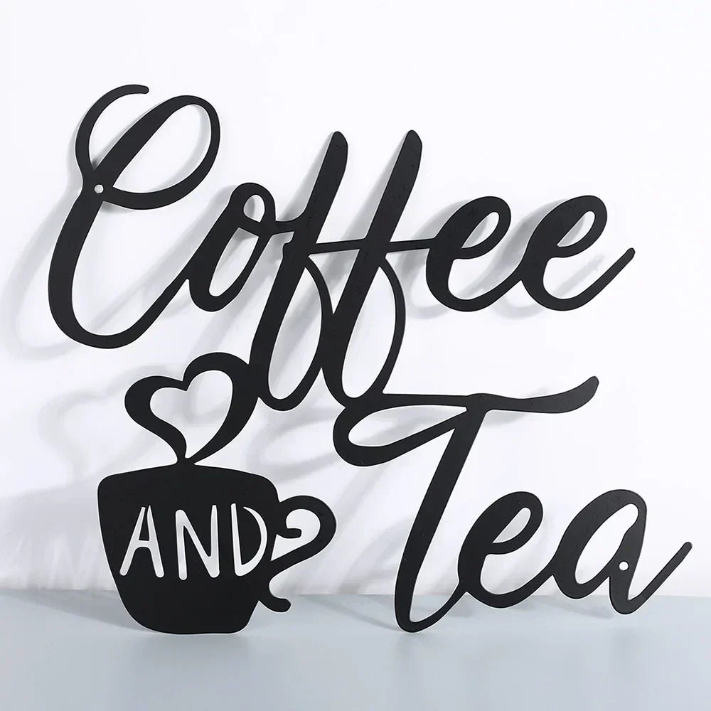 Coffee and Tea Cutout Metal Wall Sign