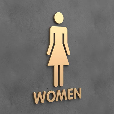 Matte Black Gold Toilet Sign